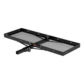 CURT 60" x 20" Black Steel Tray Cargo Carrier (Folding 2" Shank, 500 lbs.) #18109