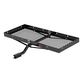 CURT 48" x 20" Black Steel Tray Cargo Carrier (1-1/4", 2" Adapter, 300 lbs.) #18110