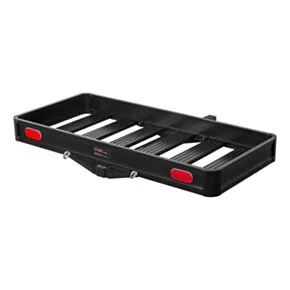 CURT 49" x 22" Black Aluminum Basket Cargo Carrier (Fixed 2" Shank, 500 lbs.) #18113