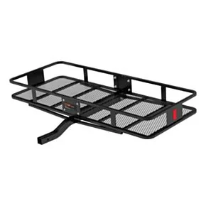 CURT 60&quot; x 24&quot; Black Steel Basket Cargo Carrier (Fixed 2&quot; Shank, 500 lbs.) #18152