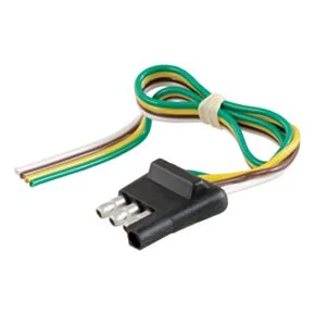 CURT 4-Way Flat Connector Plug with 12&quot; Wires (Trailer Side, Packaged) #58031