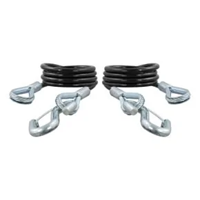 CURT 43-7/8&quot; Safety Cables with 2 Snap Hooks (3,500 lbs, Vinyl-Coated, 2-Pack) #80136