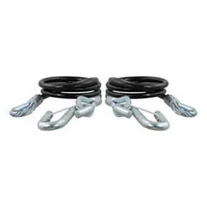 CURT 44-1/2&quot; Safety Cables with 2 Snap Hooks (5,000 lbs, Vinyl-Coated, 2-Pack) #80151