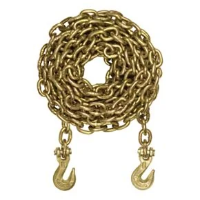 CURT 25&#039; Transport Binder Safety Chain with 2 Clevis Hooks (18,800 lbs, Yellow Zinc) #80308