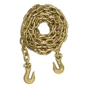 CURT 20&#039; Transport Binder Safety Chain with 2 Clevis Hooks (26,400 lbs, Yellow Zinc) #80311