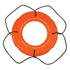 Taylor Made Polyethylene Shell Life Ring with Black Grab Lines, Orange (24&quot;) #569