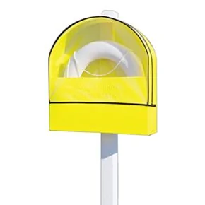 Taylor Made Life Ring Station with 24&quot; White Life Ring &amp; 50&#039; Rope #570009
