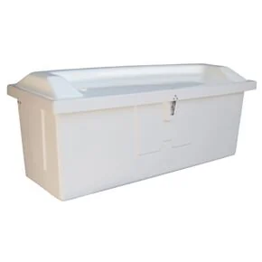 Taylor Made Stow N’ Go Top Seat Fiberglass Dock Box, Large (29&quot;H X 72&quot;W X 29&quot;D), White #83555