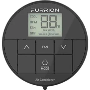 Furrion Chill&reg; Standard Single-Zone Backlit LED RV Wall Thermostat - 2 Fan Speeds, Black (R410A Refrigerant Compatible) #FACW10ESSA-BL