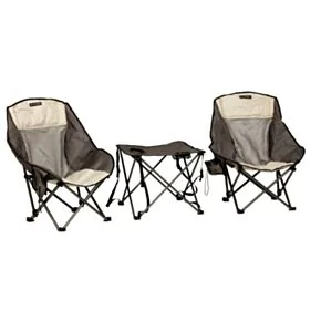 Lippert Baja&trade; Overlanding Chair &amp; Table Set - Dark Grey / Sand #2022114831