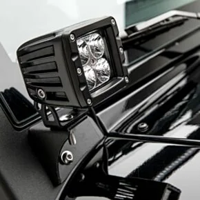 ARIES 1501304 LED Lights for Jeep Wrangler JK, Windshield Brackets, 2-Inch, 2,200-Lumen Spot Beams