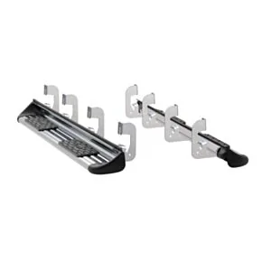 LUVERNE 480743-581443 Polished Stainless Steel Side Entry Steps Truck Running Boards, Select Chevrolet Silverado, GMC Sierra 1500, 2500, 3500 HD Crew Cab