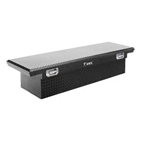 UWS EC10492 Pull Handle 69-Inch Gloss Black Heavy-Wall Aluminum Truck Tool Box with Low Profile, RigidCore Lid