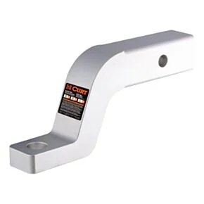 CURT Aluminum Trailer Hitch Ball Mount, Fits 2-Inch Receiver, 8,000 lbs, 1-Inch Hole, 4-In Drop, 3-In Rise #45381