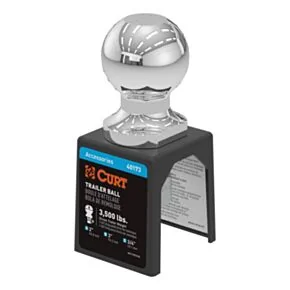 CURT 2&quot; Trailer Ball (3/4&quot; x 3&quot; Shank, 3,500 lbs., Chrome, Packaged) #40173