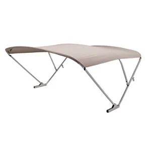 SureShade Pontoon Power Bimini Top - Clear Anodized Frame, Beige Fabric #2024050709