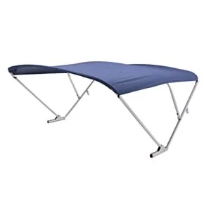 SureShade Pontoon Power Bimini Top - Clear Anodized Frame, Navy Fabric #2024050713