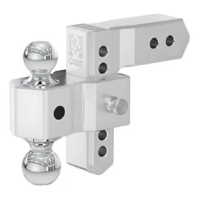 CURT AlumaLite Adjustable Aluminum Trailer Hitch with Dual Ball, 6&quot; Drop, 12,500 lbs. GTW, 2&quot; &amp; 2-5/16&quot; Balls, 2-1/2&quot; Shank #45385