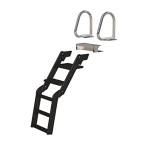 Lippert SureStep™ Free-Fit Pontoon Boat Ladder – Polished Stainless Steel Handrails #2025073285