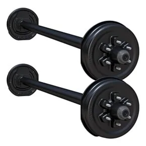 Lippert 10,000-lb. Spring Tandem Trailer Axles (Set of 2, 5,000 lbs. Each) - Straight Spindle, Electric Brakes, 85/70, 6-Lug