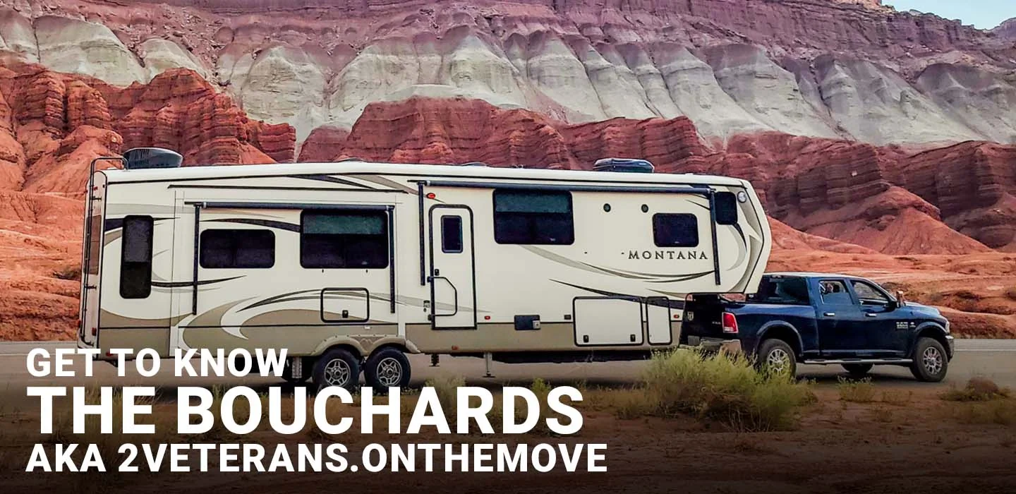 2Veterans.OnTheMove truck and travel trailer in Southern Utah