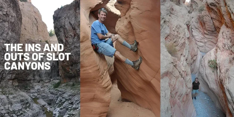 Dave Helgeson explores a slot canyon