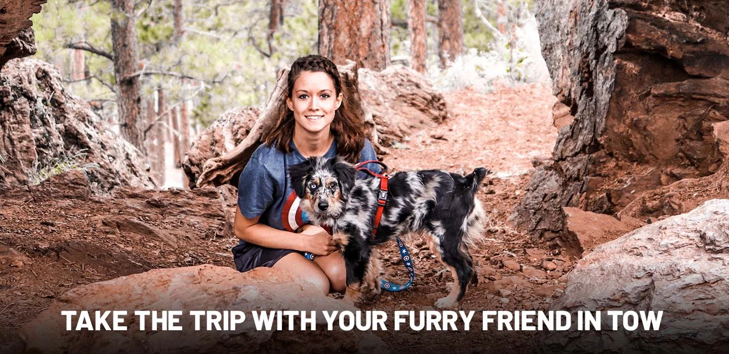 Janae while RVing with her dog, Cap