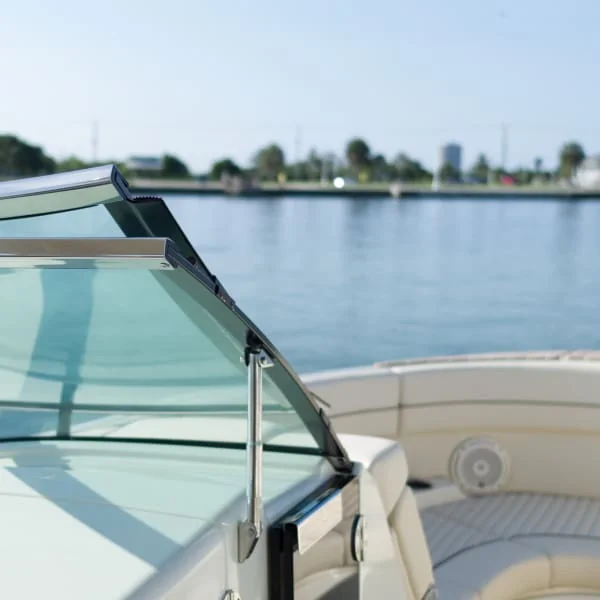 Taylor Made Boat Windshield on Boat with Support Arm