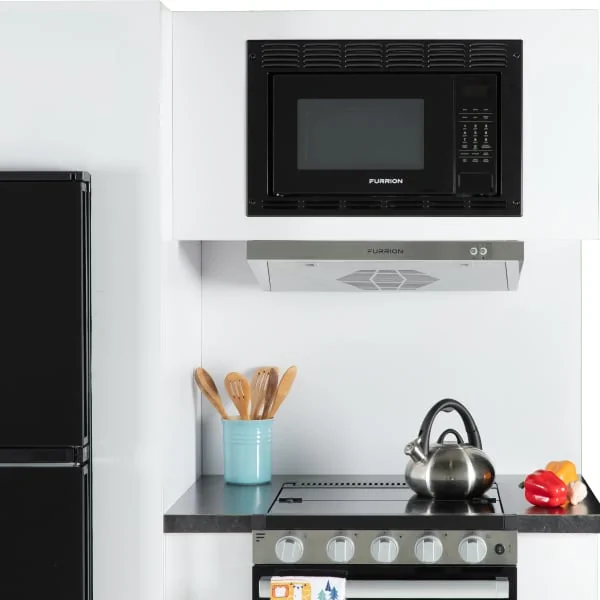 RV microwave in kitchen