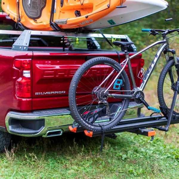 Bike Rack Hitch Loaded Up Truck Bed Kayaks