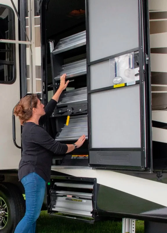 Lippert Solid Step stores inside RV Lippert Solid Step stores inside RV