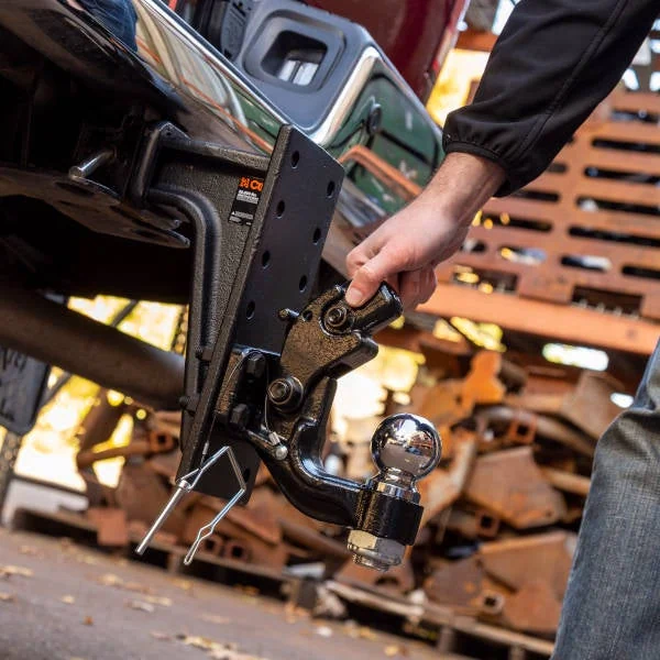 CURT adjustable pintle hook hitches are made reliably for the toughest, heavy-duty towing for agricultural or industrial applications.