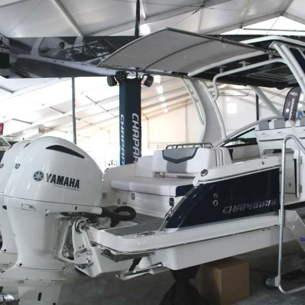 Chapparal boat with custom sureshade boat shade