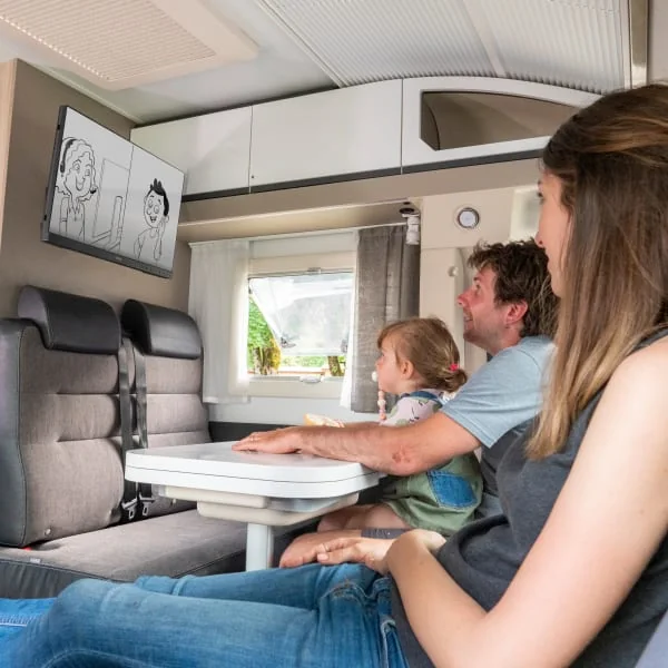RV TV Set up for Viewing Television Camper