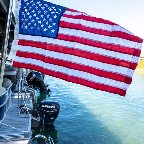 Taylor Made American Flag Flying on Boat