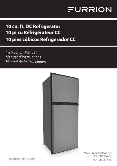 Furrion RV Refrigerator Instruction Manual 10-cubic-foot DC