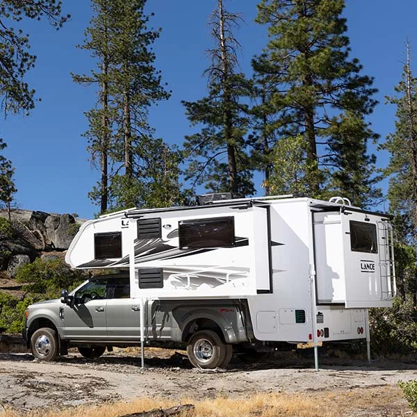 HappiJac truck camper jacks set up