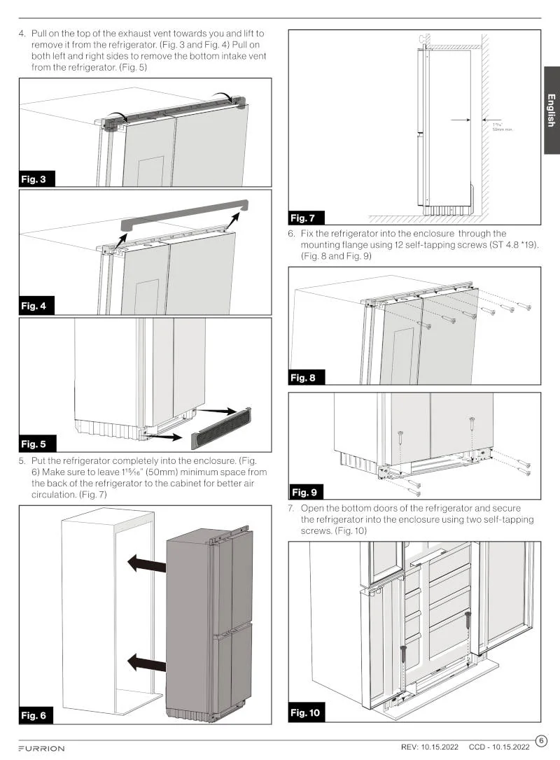 Motorhome Refrigerator Installation Manual Furrion