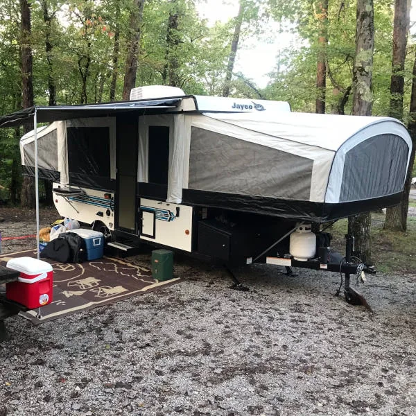 Pop-Up Camper Setup Camping