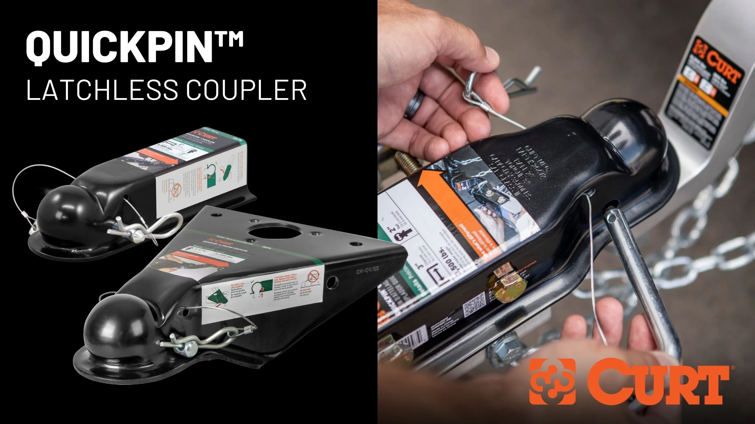 CURT QuickPin No-Latch Trailer Coupler