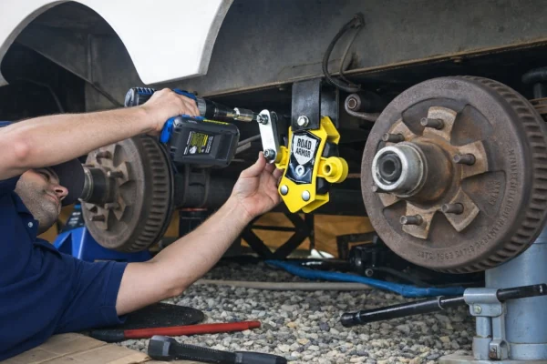 Man upgrading his suspension components