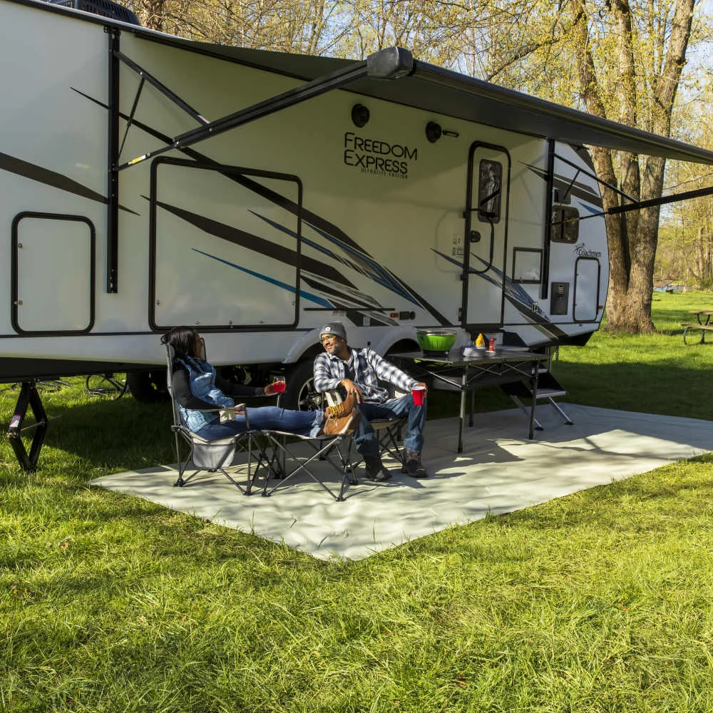 RV Travel Trailer Camping Setup
