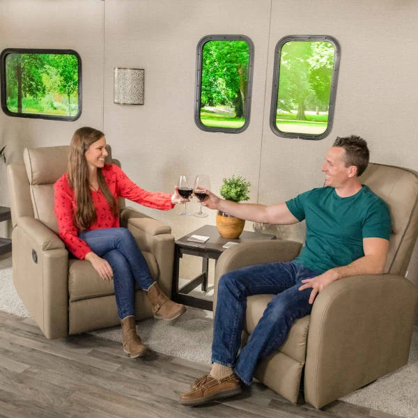 RVers Enjoying Cool Comfortable RV Interior AC