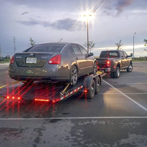 Trailer Lights Lit Up Car Hauler