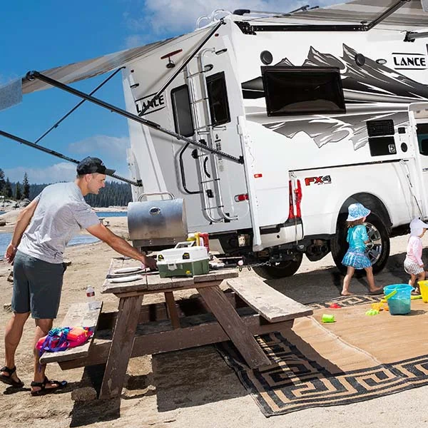 HappiJac Truck camper tie-downs and turnbuckles