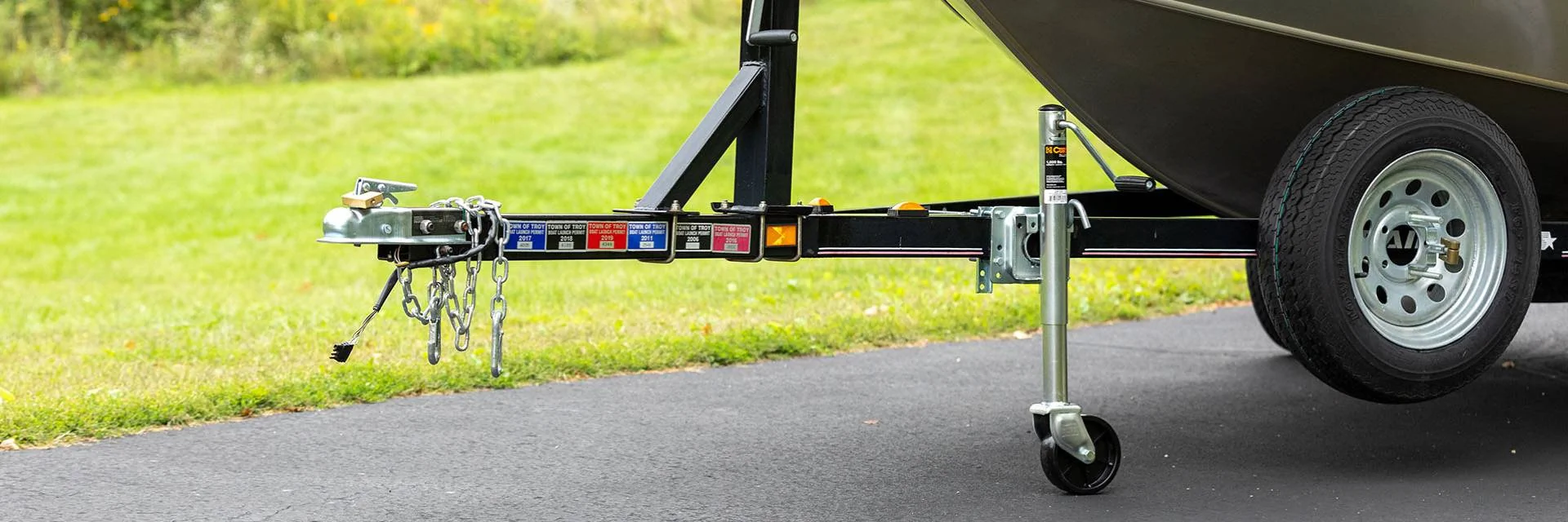 Boat Trailer Jack Supporting Trailer with Boat Loaded Boat Trailer Jack Supporting Trailer with Boat Loaded