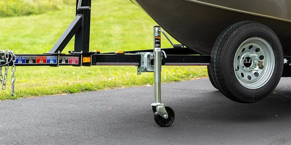 Boat Trailer Jack Supporting Trailer with Boat Loaded Boat Trailer Jack Supporting Trailer with Boat Loaded