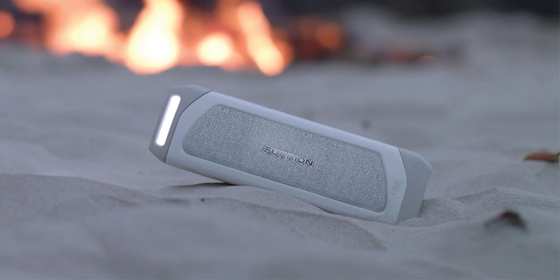 Furrion Bluetooth Speaker on Beach Furrion Bluetooth Speaker on Beach