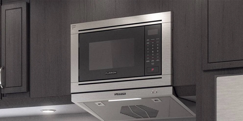 Marine Microwave Mounted in a Galley Marine Microwave Mounted in a Galley