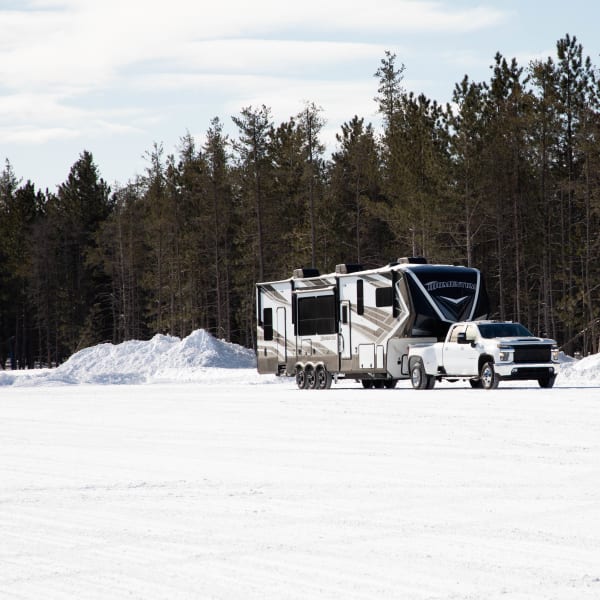 RV camping in the winter